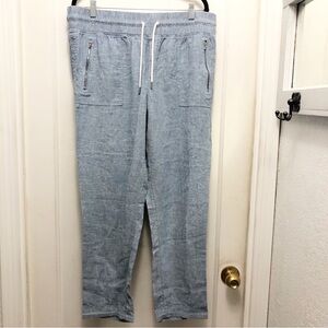 Athleta Linen Cabo Joggers Size 16 Color Light Blue Elastic Waist Drawstring